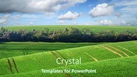  Presentation with green hills - Slides having picturesque-rural-landscape-with-green background and a tawny brown colored foreground