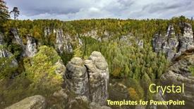  Presentation with switzerland - PPT layouts having picturesque-sandy-cliffs-of-bastei background and a tawny brown colored foreground
