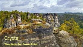  Presentation with old - PPT theme enhanced with picturesque-sandy-cliffs-of-bastei background and a tawny brown colored foreground