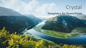  Presentation with river flowing - Cool new PPT layouts with picturesque-scene-of-winding-river backdrop and a light blue colored foreground