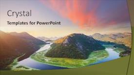  Presentation with river flowing - Colorful PPT layouts enhanced with picturesque-scene-of-winding-river backdrop and a coral colored foreground