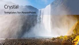  Presentation with tour - Audience pleasing presentation theme consisting of picturesque scene popular tour backdrop and a light blue colored foreground