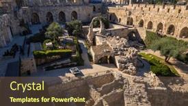  Presentation with towers - Theme consisting of picturesque-scenery-of-aged-historic background and a tawny brown colored foreground