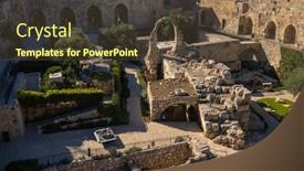  Presentation with towers - Presentation theme enhanced with picturesque-scenery-of-aged-historic background and a tawny brown colored foreground