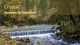  Presentation with valley dam - PPT theme enhanced with picturesque-shallow-lake-with-glacial background and a tawny brown colored foreground
