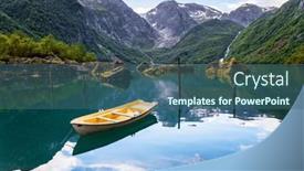  Presentation with journey - Slides featuring picturesque-small-boat-is-moored background and a ocean colored foreground