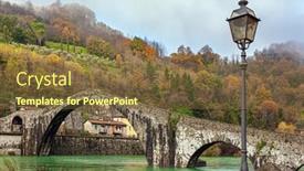  Presentation with winter river - PPT theme having picturesque-stone-devil-s-bridge background and a tawny brown colored foreground