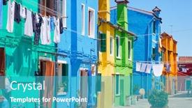  Presentation with old soho street - Cool new theme with picturesque-street-with-colorful-old backdrop and a teal colored foreground