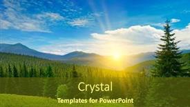  Presentation with sunrise - PPT layouts having picturesque-sunrise-on-background background and a tawny brown colored foreground