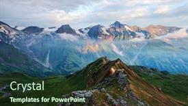  Presentation with alps - Audience pleasing slide set consisting of picturesque sunrise on the top of grossglockner pass swiss alps mountains landscape photography backdrop and a tawny brown colored foreground