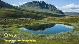  Presentation with mountain lake - Audience pleasing slide deck consisting of picturesque-swedish-lapland-landscape-mountain backdrop and a tawny brown colored foreground