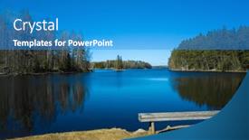  Presentation with spring water - Slide set having picturesque-swedish-nature-a-wooden background and a teal colored foreground