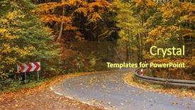  Presentation with blind curve road and - Amazing presentation theme having picturesque the so called hundred backdrop and a tawny brown colored foreground