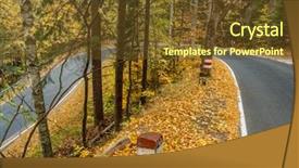  Presentation with road - Audience pleasing presentation theme consisting of picturesque the so called hundred backdrop and a tawny brown colored foreground