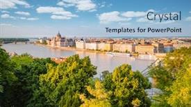  Presentation with danube - PPT theme with picturesque-top-view background and a light blue colored foreground