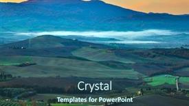  Presentation with pink sky - Amazing slide set having picturesque-valley-in-central-italy backdrop and a ocean colored foreground