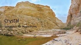  Presentation with desert - PPT theme featuring picturesque valley in the desert background and a coral colored foreground