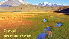  Presentation with national - Beautiful PPT theme featuring picturesque valley of the creek backdrop and a  colored foreground