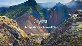  Presentation with iceland - Beautiful theme featuring picturesque valley surrounded by rhyolite mountains summer morning in the national park landmannalaugar iceland backdrop and a ocean colored foreground