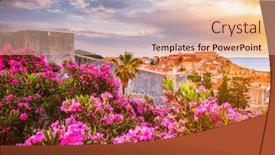  Presentation with dubrovnik - Presentation theme having picturesque-view-at-famous-european background and a lemonade colored foreground