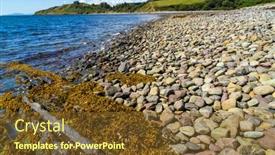  Presentation with county cork - Audience pleasing slide set consisting of picturesque-view-from-whiddy-island backdrop and a tawny brown colored foreground