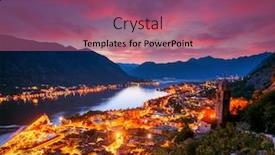  Presentation with kotor montenegro - Presentation having picturesque-view-of-of-kotor background and a coral colored foreground