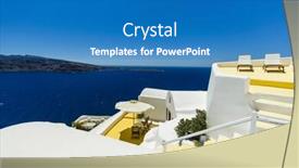  Presentation with santorini - Amazing presentation having picturesque-view-of-old-town backdrop and a teal colored foreground