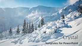  Presentation with earth day - Theme enhanced with picturesque-view-of-snow-capped background and a light blue colored foreground