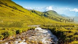  Presentation with country photo - Audience pleasing theme consisting of picturesque-view-of-the-caucasus backdrop and a gold colored foreground