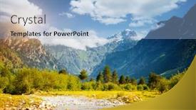  Presentation with country photo - Theme enhanced with picturesque-view-of-the-caucasus background and a light blue colored foreground