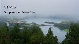  Presentation with cities - Cool new theme with picturesque-view-of-the-lake backdrop and a light blue colored foreground