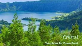  Presentation with lake - Beautiful slides featuring picturesque-view-of-the-lake backdrop and a tawny brown colored foreground