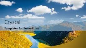  Presentation with earth day - Cool new PPT theme with picturesque-view-of-the-meander backdrop and a light blue colored foreground