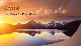  Presentation with mountains - Audience pleasing PPT theme consisting of picturesque-view-of-the-schreckhorn backdrop and a coral colored foreground