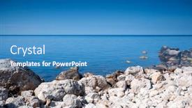  Presentation with black sea - Presentation design having picturesque-view-of-the-stone background and a teal colored foreground