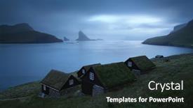 Presentation with denmark - Amazing slide deck having picturesque-view-of-tradicional-faroese backdrop and a wine colored foreground