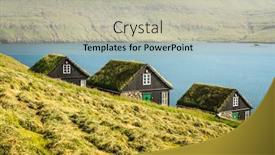  Presentation with denmark - Colorful slide set enhanced with picturesque-view-of-tradicional-faroese backdrop and a light gray colored foreground