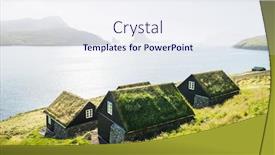  Presentation with denmark - Presentation theme having picturesque-view-of-tradicional-faroese background and a sky blue colored foreground
