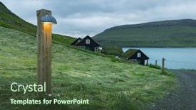  Presentation with denmark - Slides featuring picturesque-view-of-tradicional-faroese background and a tawny brown colored foreground