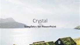  Presentation with grass - PPT theme having picturesque-view-of-tradicional-faroese background and a sky blue colored foreground