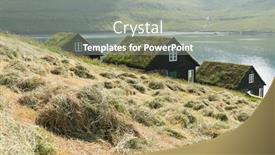 Presentation with grass - Colorful presentation enhanced with picturesque-view-of-tradicional-faroese backdrop and a gray colored foreground