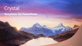  Presentation with lake - Audience pleasing presentation consisting of picturesque-view-on-bachalpsee-lake backdrop and a cobalt blue colored foreground