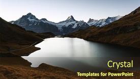  Presentation with lake - Audience pleasing slides consisting of picturesque-view-on-bachalpsee-lake backdrop and a wine colored foreground