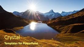  Presentation with switzerland - Audience pleasing PPT theme consisting of picturesque-view-on-bachalpsee-lake backdrop and a tawny brown colored foreground