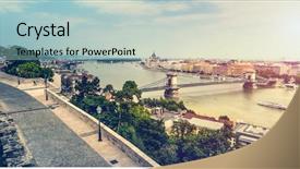  Presentation with budapest - PPT theme consisting of picturesque view on budapest background and a light blue colored foreground