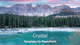  Presentation with frozen - Presentation having picturesque-view-on-frozen-karersee background and a teal colored foreground