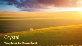  Presentation with minimalistic - PPT layouts with picturesque-view-on-of-sunlit background and a tawny brown colored foreground