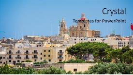  Presentation with malta - PPT layouts having picturesque view on valletta city of malta from high background and a light blue colored foreground