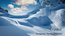  Presentation with earth day - Cool new PPT layouts with picturesque-view-over-steep-slopes backdrop and a light blue colored foreground