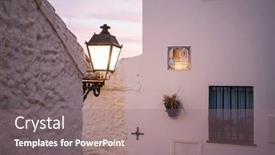  Presentation with sol - Slides with picturesque-village-of-mijas-costa background and a gray colored foreground